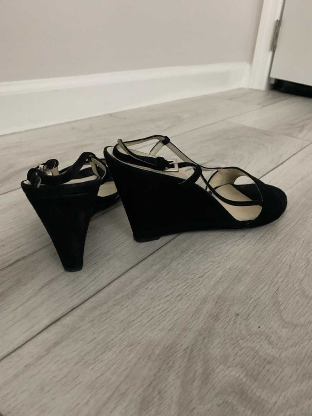Prada Black Suede Slingback Open-Toe Heels - Picture 5 of 9